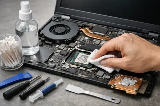 limpiar pasta térmica laptop