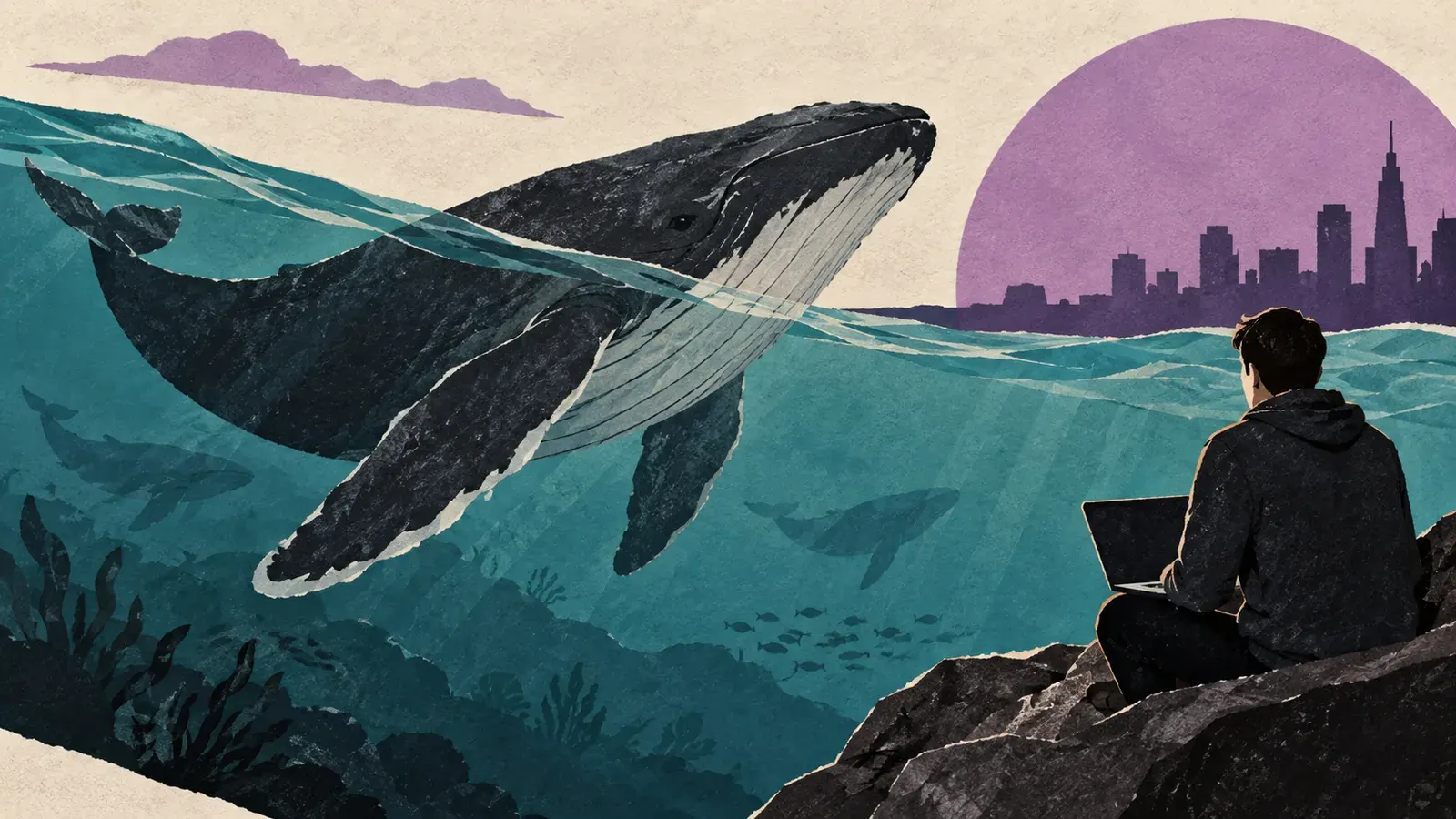 Imagen conceptual generada con IA sobre Guía 2026: Cómo automatizar el seguimiento de ballenas en Solana con Python