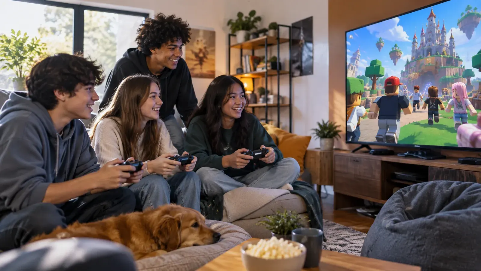 Imagen conceptual generada con IA sobre Mejores juegos de Roblox para jugar con amigos en 2026