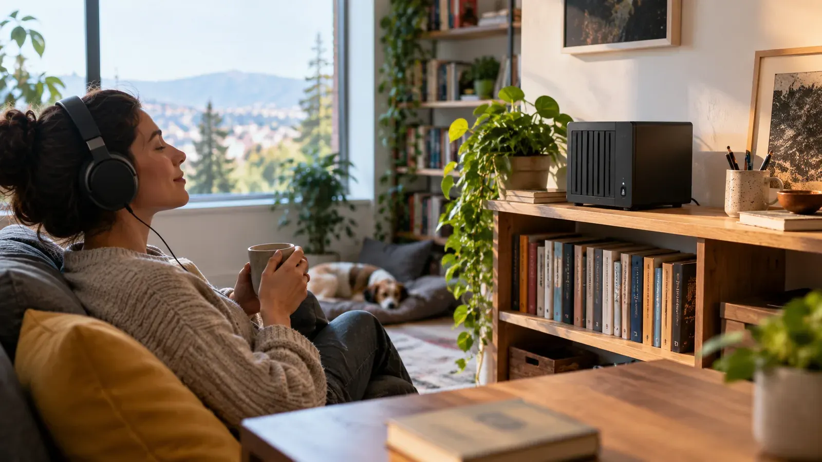 Imagen conceptual generada con IA sobre Cómo configurar Audiobookshelf: Tu servidor de audiolibros en 2026