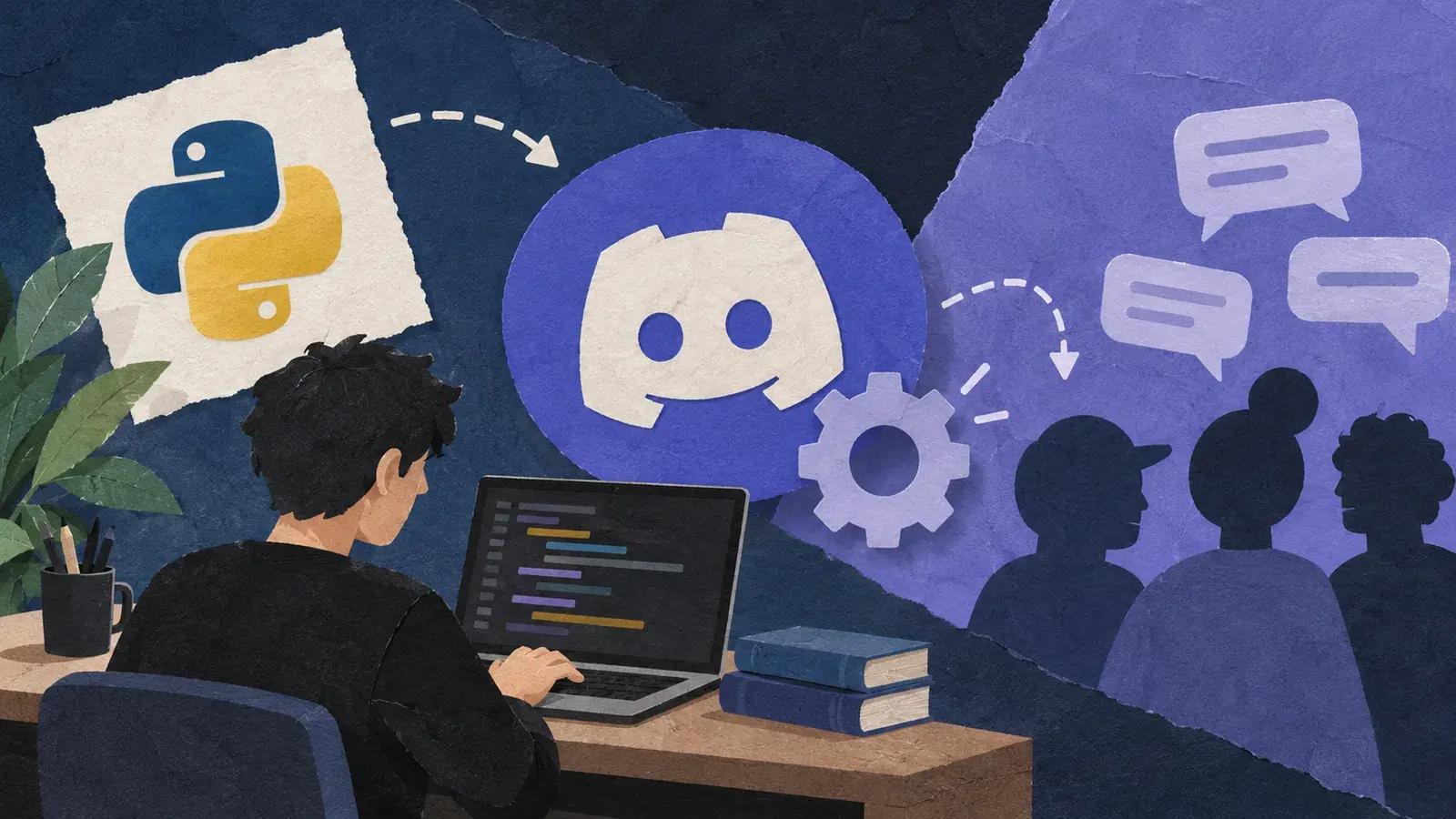 Imagen conceptual generada con IA sobre Cómo crear un bot de Discord con Python: Guía paso a paso 2026