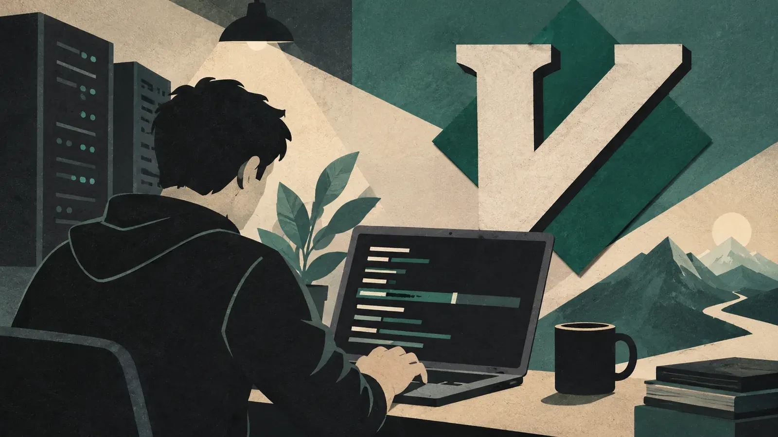 Imagen conceptual generada con IA sobre Guía maestra de Vim: Domina la edición de archivos en 2026