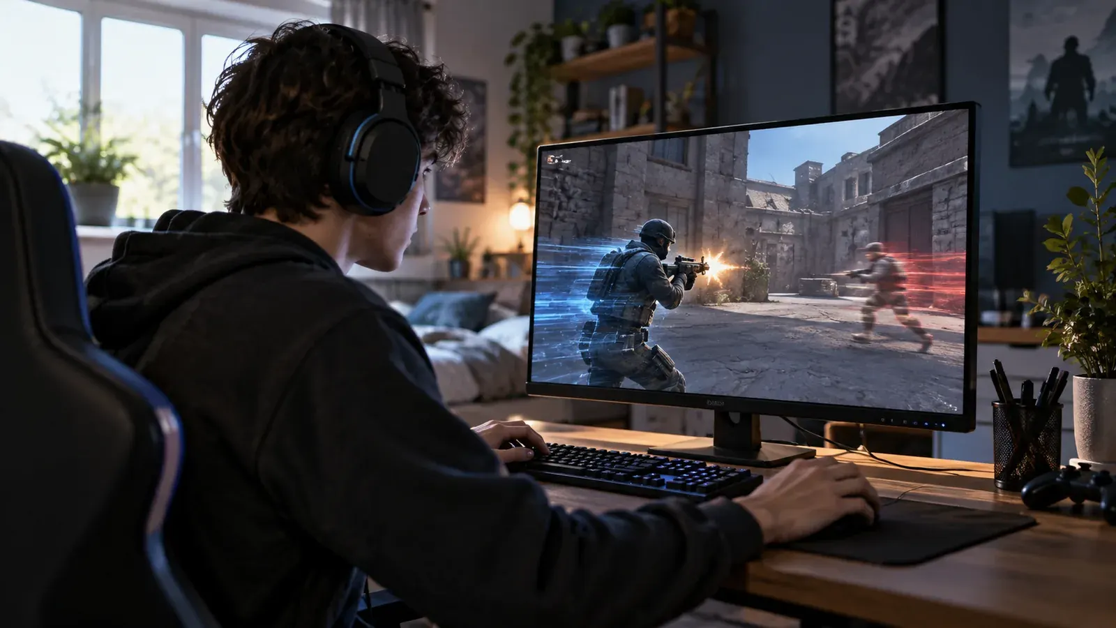 Imagen conceptual generada con IA sobre UDP vs TCP en Gaming: ¿Cuál elegir para eliminar el lag?