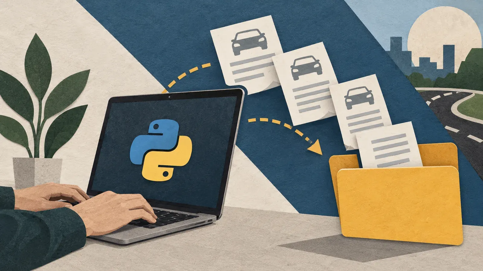 Imagen conceptual generada con IA sobre Cómo automatizar la descarga de comprobantes RUNT con Python 2026