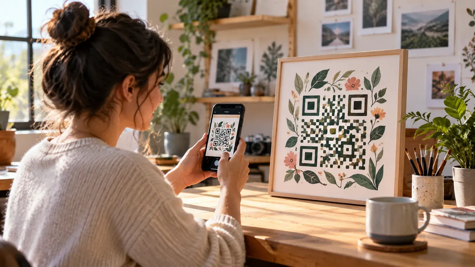 Imagen conceptual generada con IA sobre Cómo usar IA para generar códigos QR artísticos funcionales