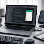 entorno de desarrollo profesional en una tablet Android